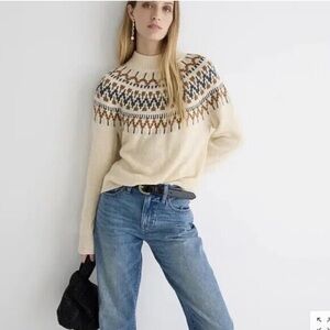 J. Crew Fair Isle mockneck pullover sweater